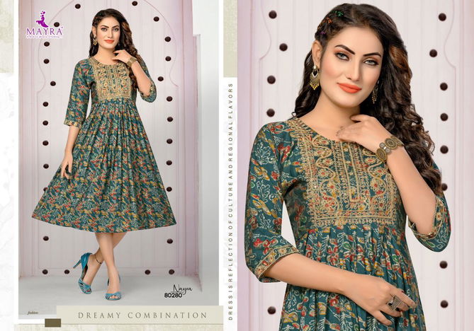 Mayra Nayra Anarkali Printed Kurtis Catalog
